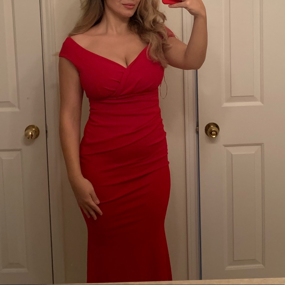 Red maxi dress